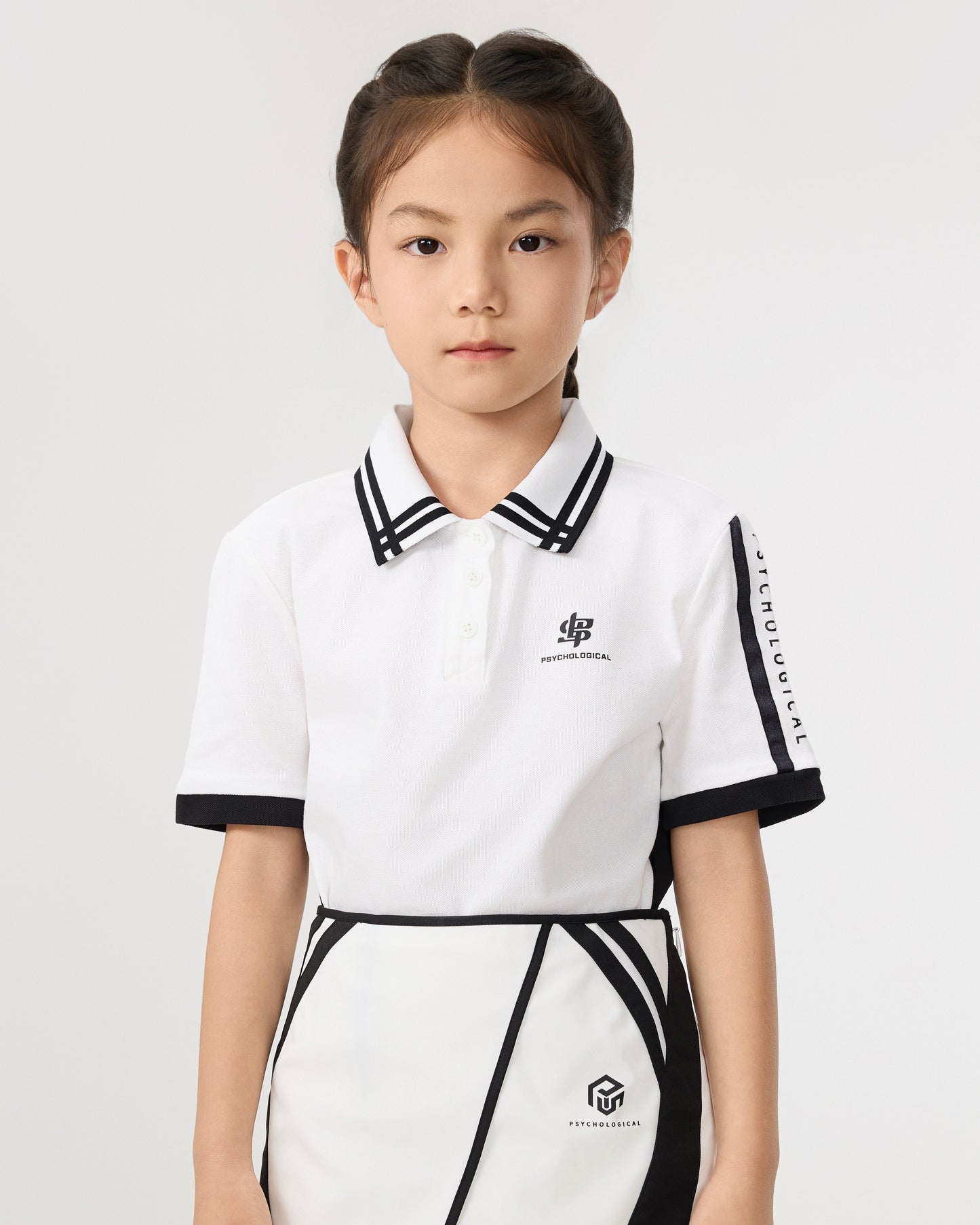 PSY Girl's White Casual Polo T-Shirt
