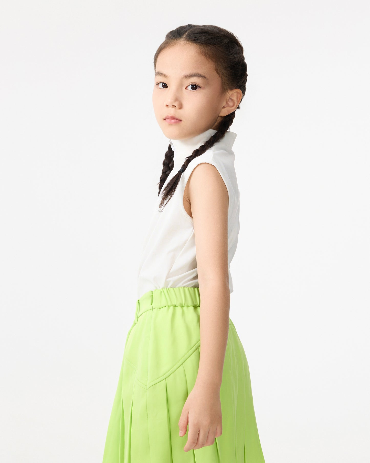 PSY Girl's White Sleeveless Top