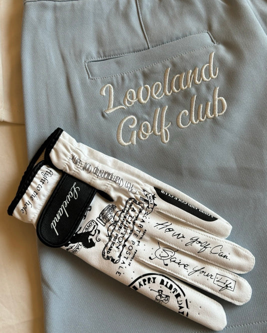 Loveland Graffiti-White Lambskin Golf Glove