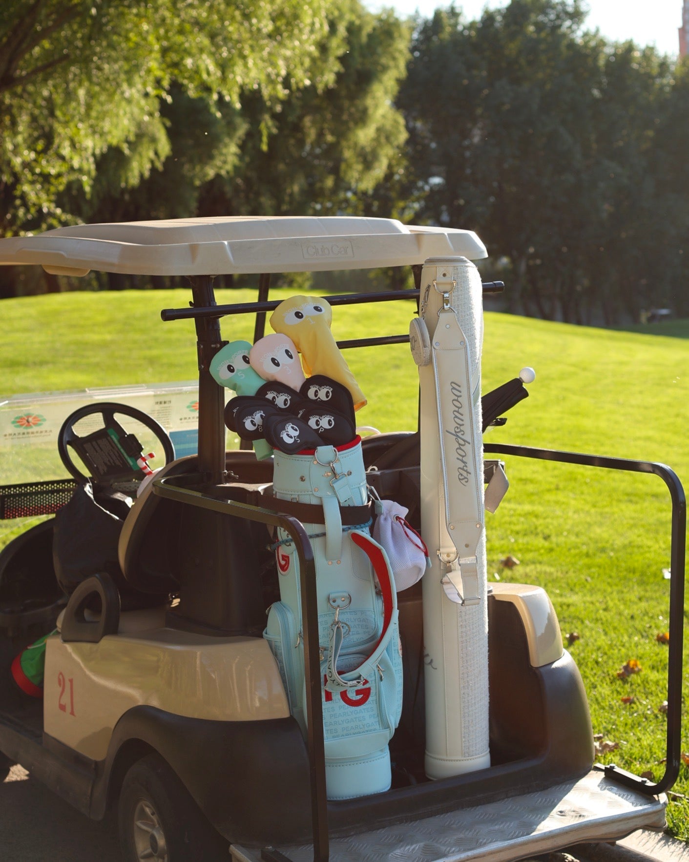 Wowsports Eye Print Leather Club Headcovers Set