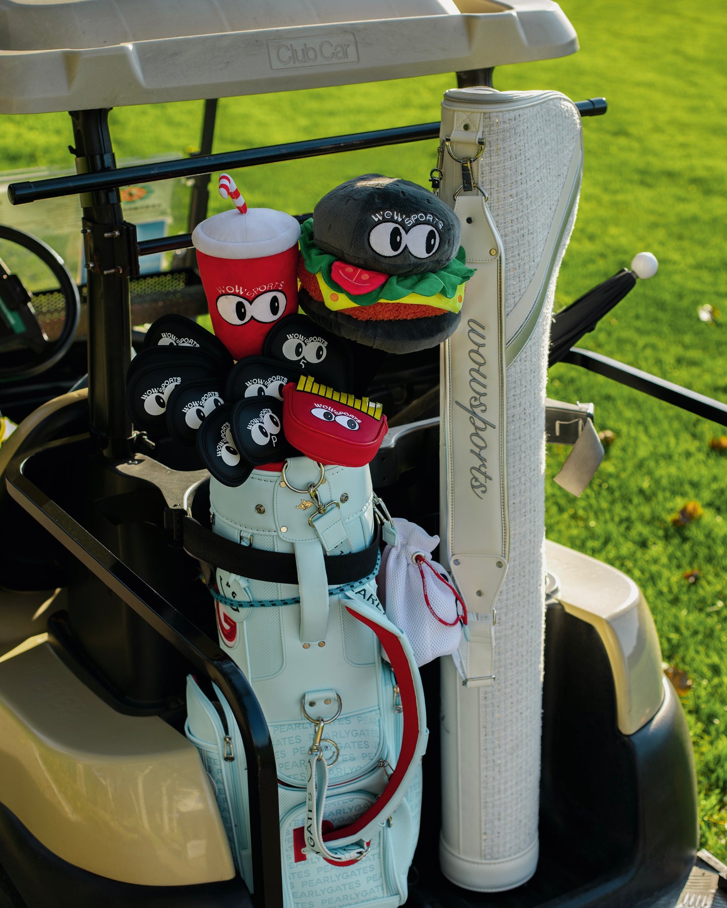 Wowsports White Classic Tweed Golf Gun Bag