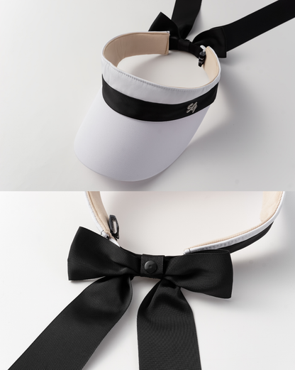 Swanlovegolf Women's Black & White Bow Sun Hat