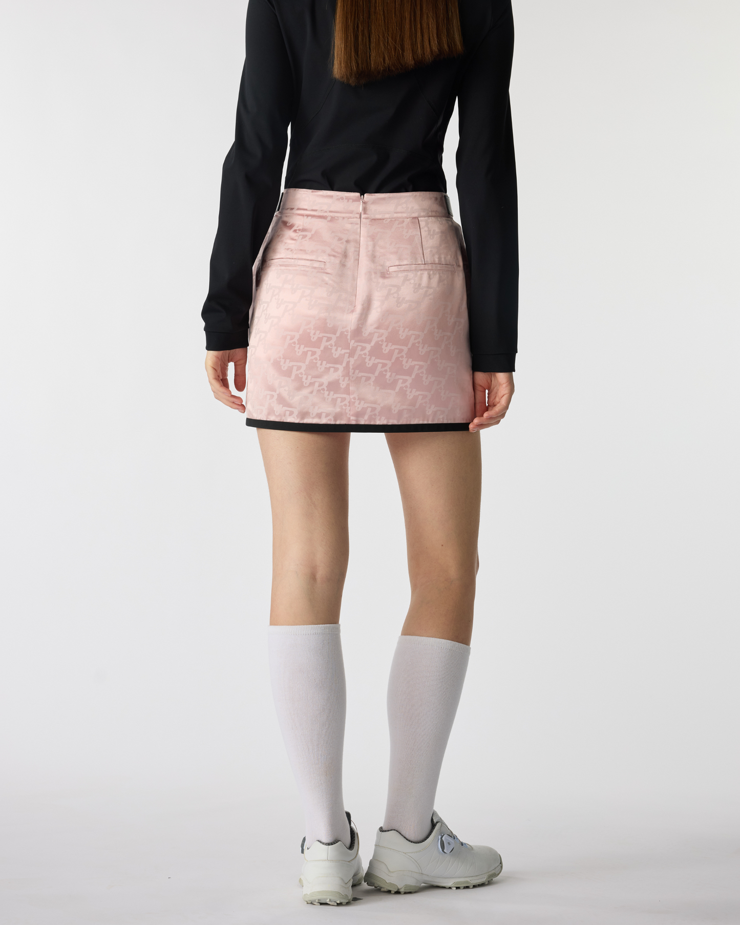 PSY Spring Reverie Laser Jacquard Satin Golf Skirt
