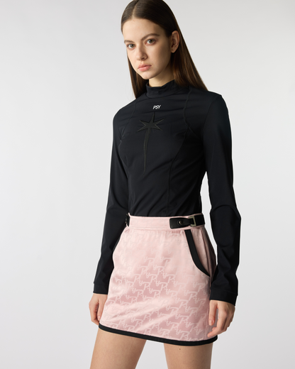 PSY Spring Reverie Laser Jacquard Satin Golf Skirt