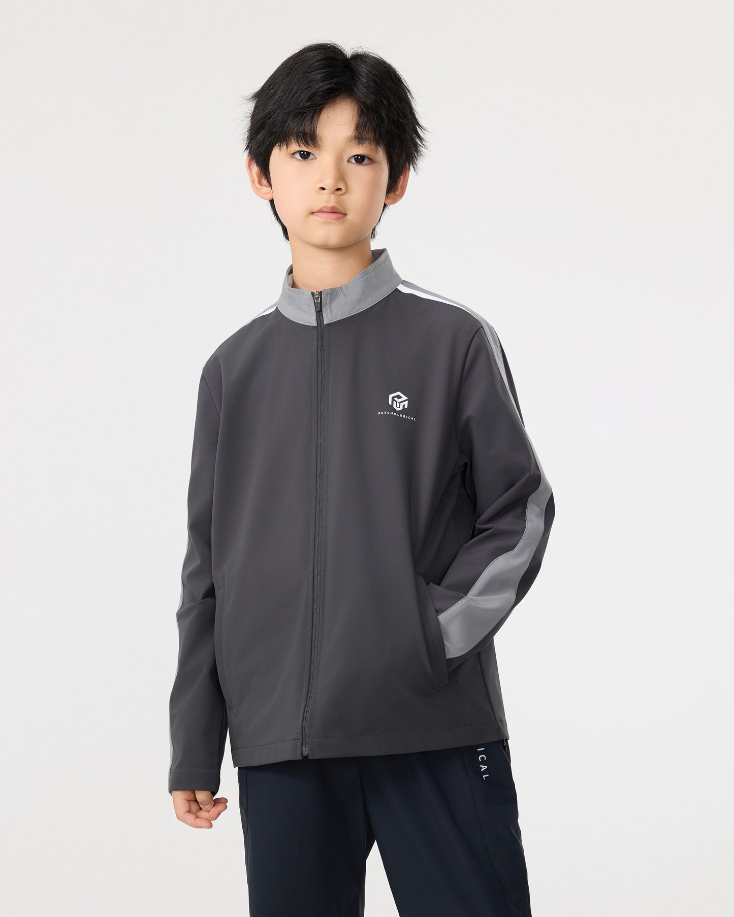 PSY Boys' Dark Grey Colorblock Sport Jacket
