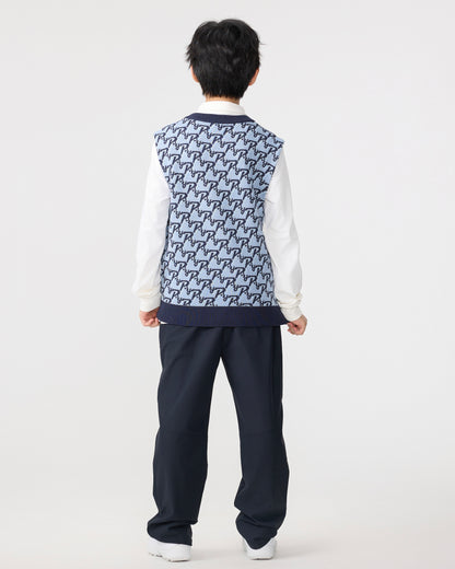 PSY Boys' Golf Knit Vest - Blue Monogram