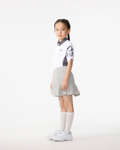 PSY Girl's White Zippered Polo Shirt