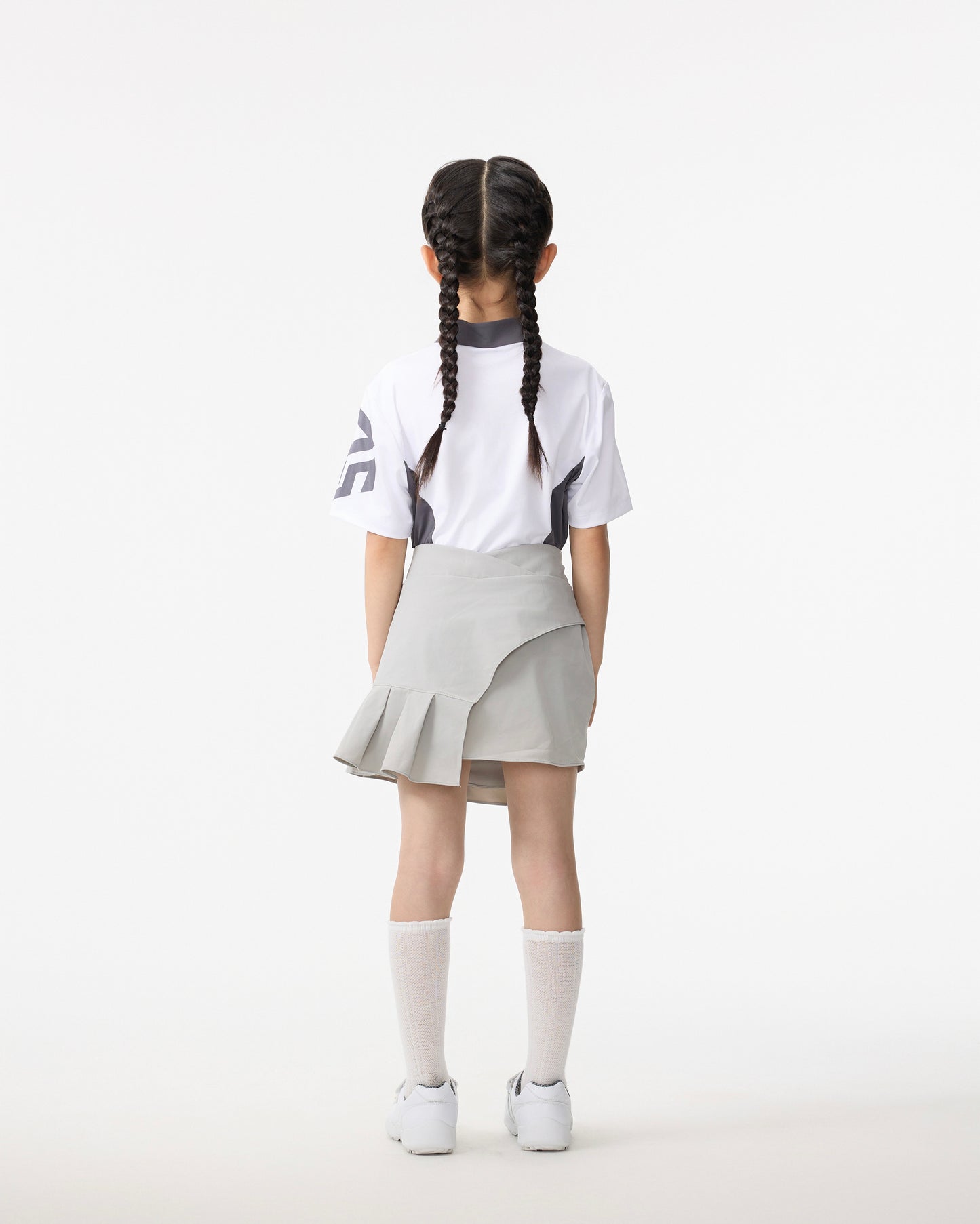 PSY Girl's White Zippered Polo Shirt