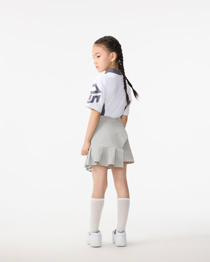 PSY Girl's White Zippered Polo Shirt