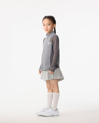 PSY Girls' Double-Knit Dark Grey Long-Sleeve Athletic Jacket