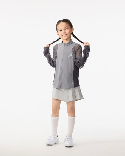 PSY Girls' Double-Knit Dark Grey Long-Sleeve Athletic Jacket