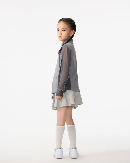 PSY Girls' Double-Knit Dark Grey Long-Sleeve Athletic Jacket