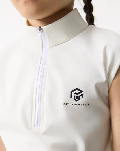 PSY Girl's White Sleeveless Top