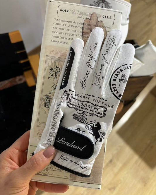 Loveland Graffiti-White Lambskin Golf Glove
