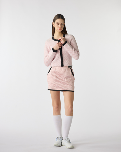 PSY Spring Reverie Tweed-Inspired Knit Golf Sweater