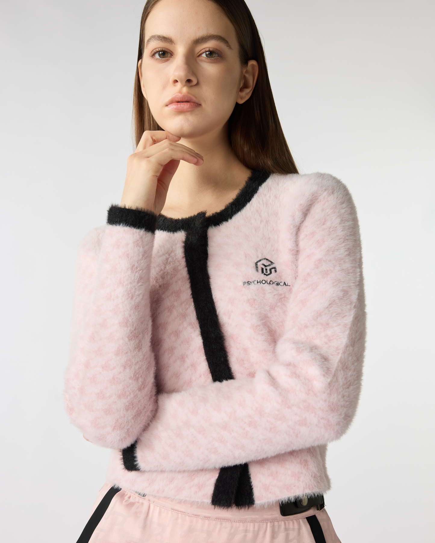 PSY Spring Reverie Tweed-Inspired Knit Golf Sweater