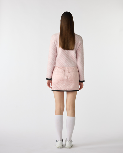 PSY Spring Reverie Tweed-Inspired Knit Golf Sweater