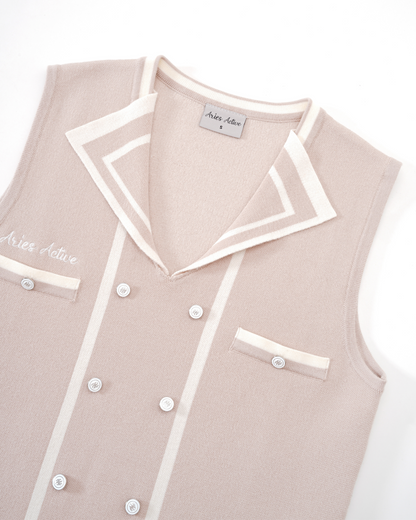 Aries Active Knitted Sleeveless Polo Set