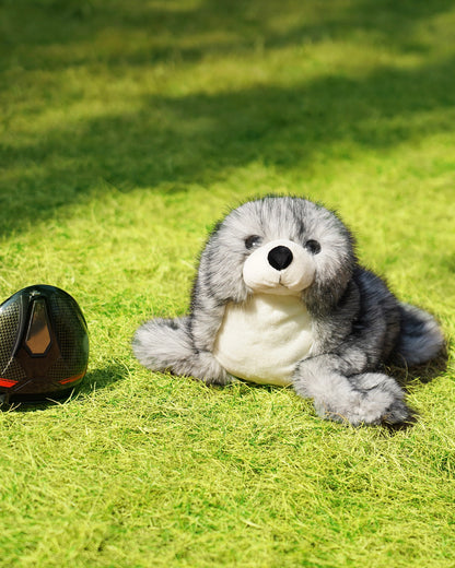 Big Crazy Gray Seal Plush Driver Cover