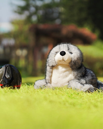Big Crazy Gray Seal Plush Driver Cover
