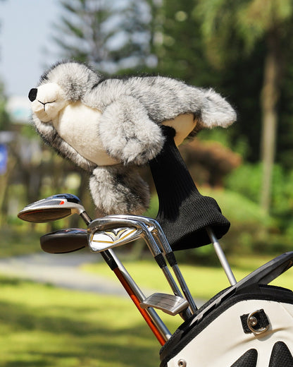 Big Crazy Gray Seal Plush Driver Cover