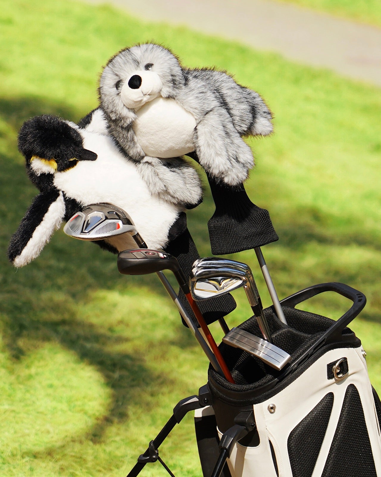 Big Crazy Gray Seal Plush Driver Cover