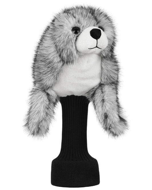 Big Crazy Gray Seal Plush Driver Cover