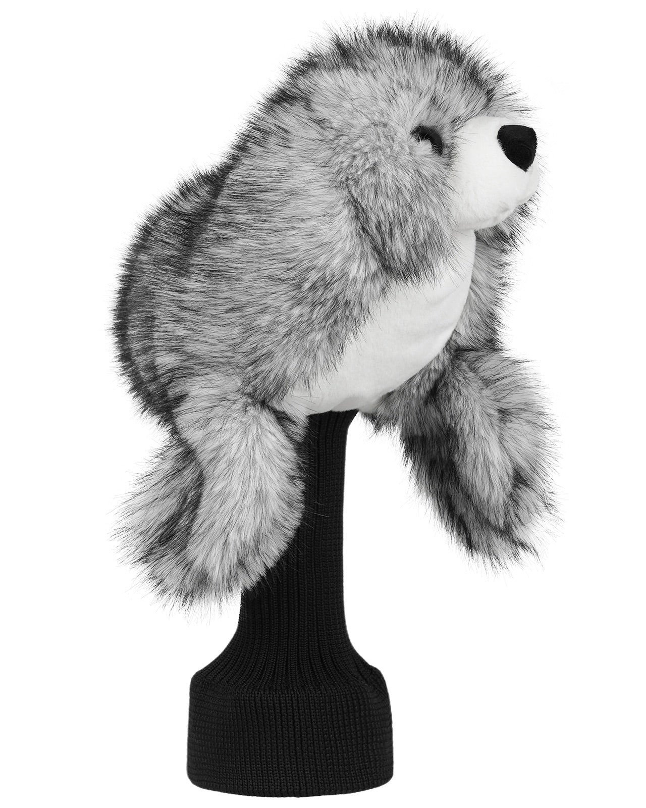 Big Crazy Gray Seal Plush Driver Cover