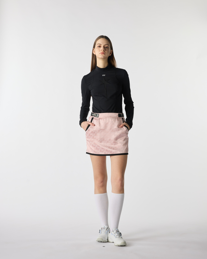 PSY Spring Reverie Laser Jacquard Satin Golf Skirt
