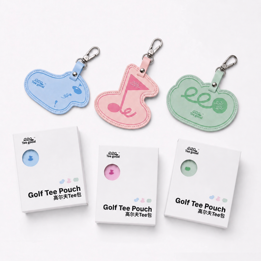 Teegooal Golf Bag Charm Tee Pouch | Macaron 3-Color Clip-On Holder