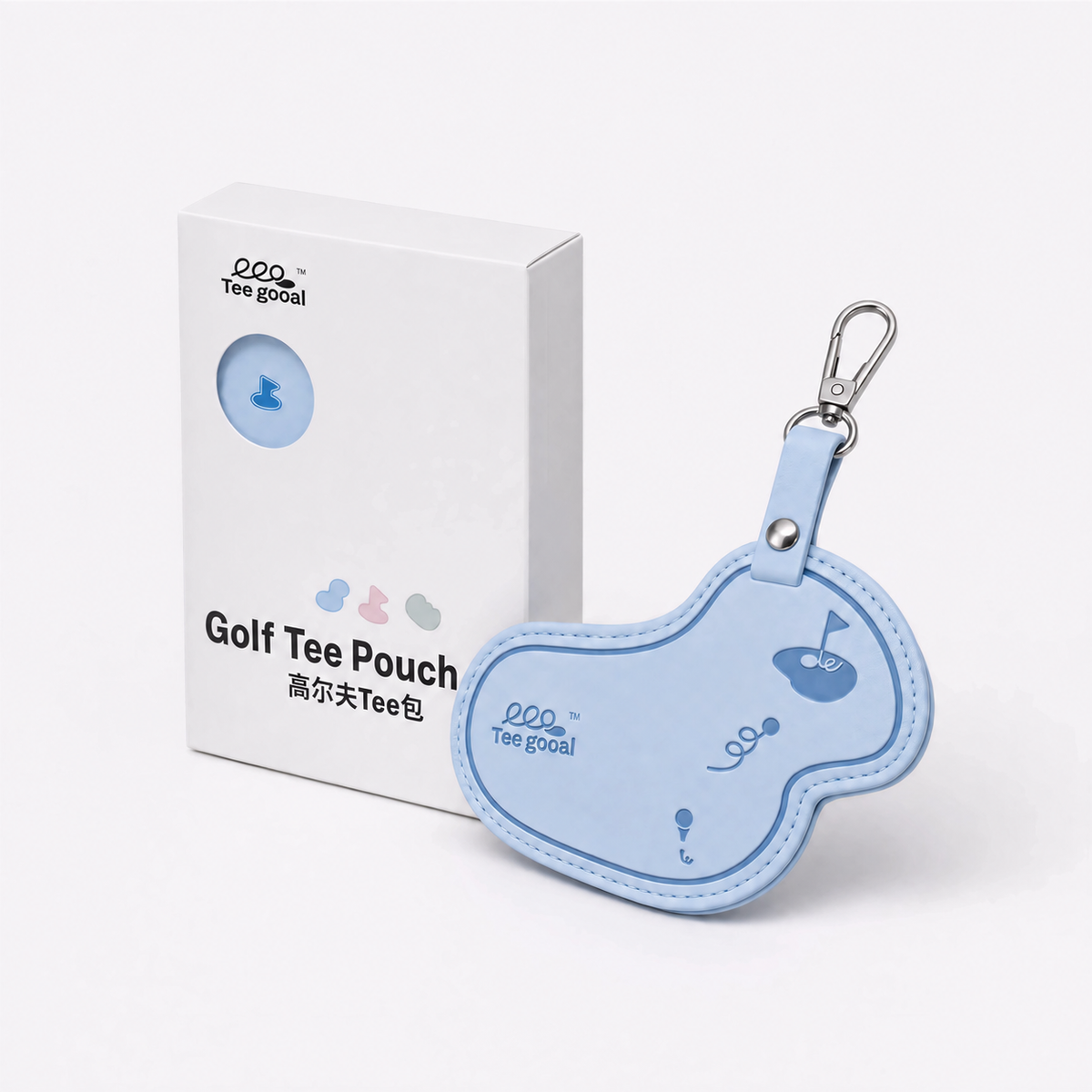 Teegooal Golf Bag Charm Tee Pouch | Macaron 3-Color Clip-On Holder
