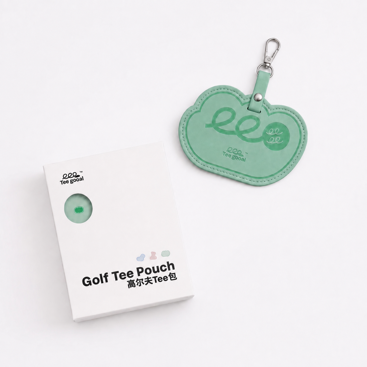Teegooal Golf Bag Charm Tee Pouch | Macaron 3-Color Clip-On Holder