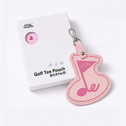Teegooal Golf Bag Charm Tee Pouch | Macaron 3-Color Clip-On Holder