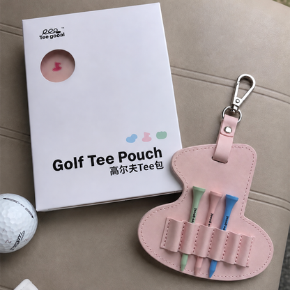 Teegooal Golf Bag Charm Tee Pouch | Macaron 3-Color Clip-On Holder