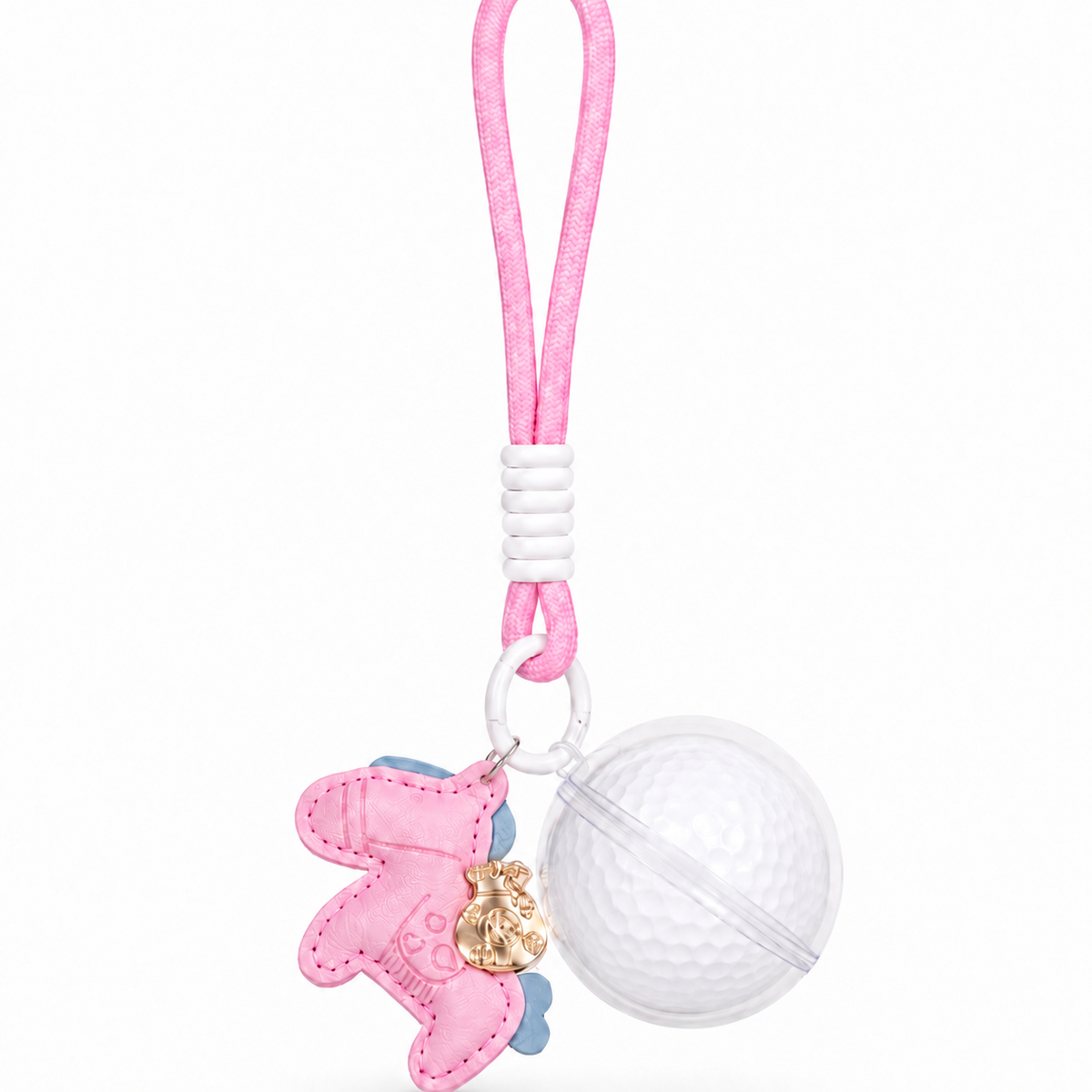 Teegooal Golf Bag Charm for Golf Balls | Pony Macaron 4-Color Set