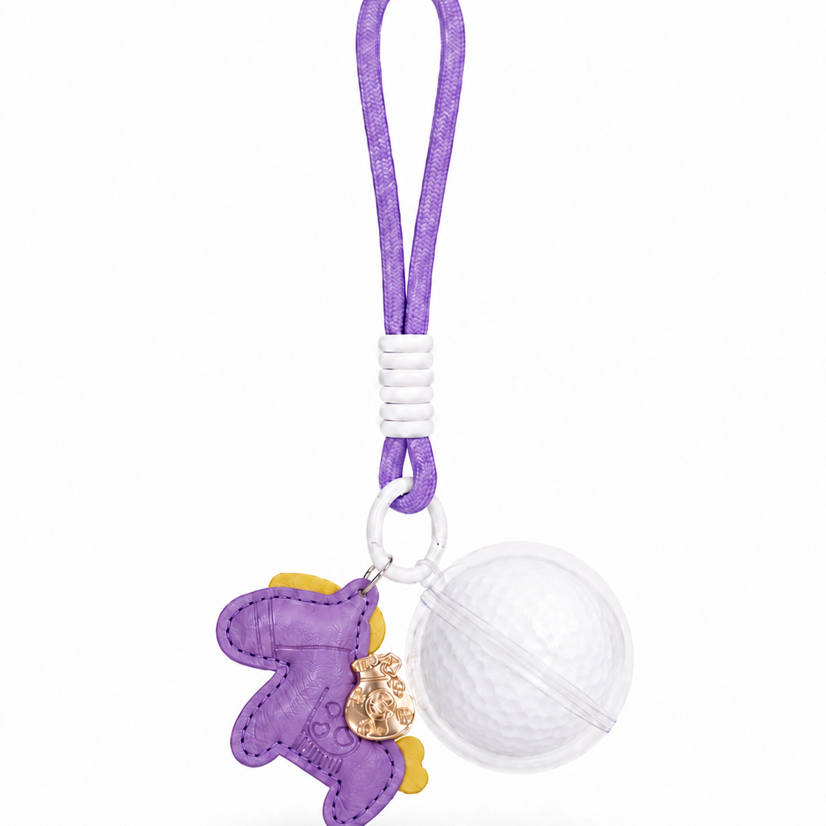 Teegooal Golf Bag Charm for Golf Balls | Pony Macaron 4-Color Set