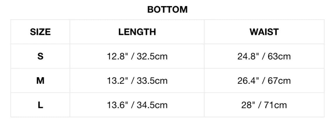 Skort deportivo Aries Active con bloques de color Size Chart