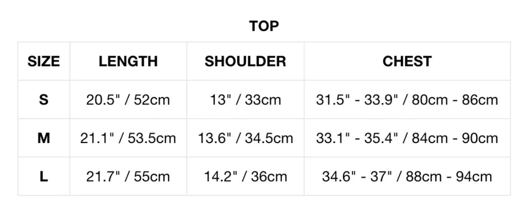 Polo de golf sin mangas de punto – Aries Active Size Chart