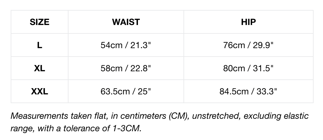 Pantalones deportivos PSY para niños con cintura elástica Size Chart