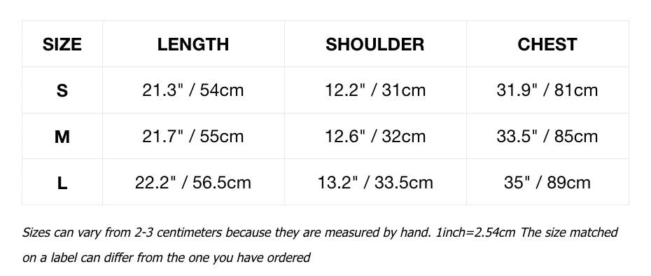 Aries Active Knitted Golf Vest Size Chart