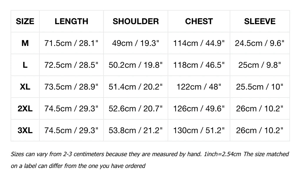 Tee de golf FreshTone PSY Size Chart