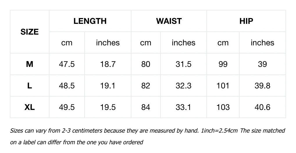 Pantalones Flex PSY OnyxMotion Size Chart