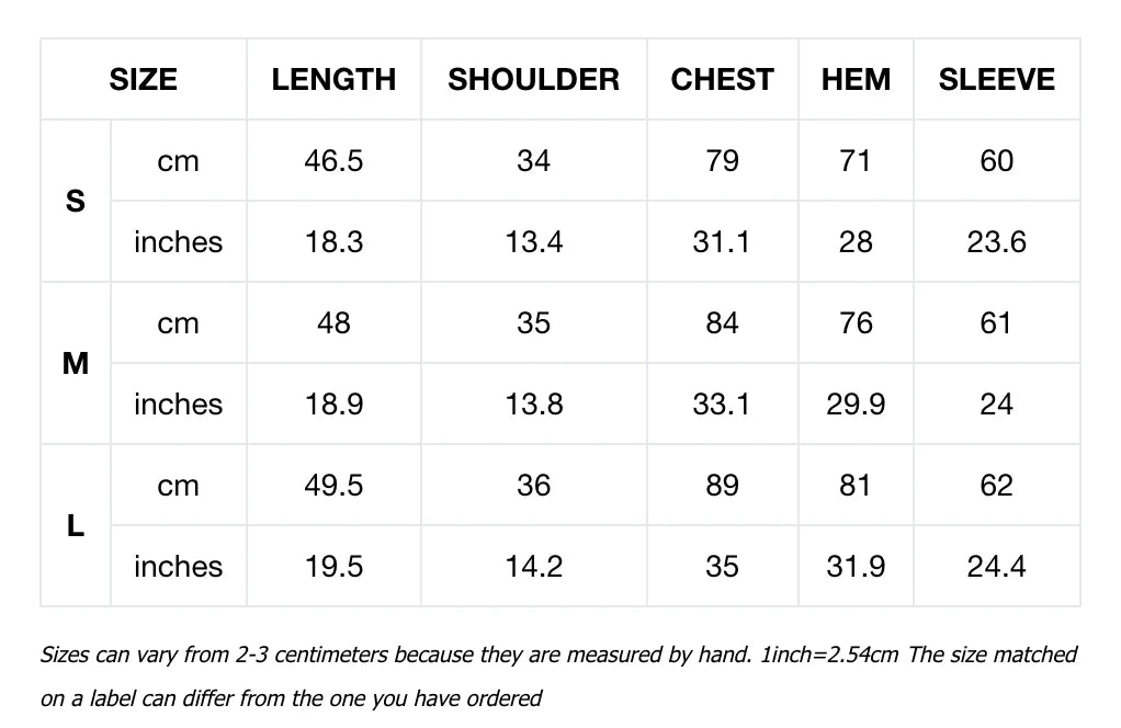 Suéter de golf de punto con inspiración tweed PSY Spring Reverie Size Chart