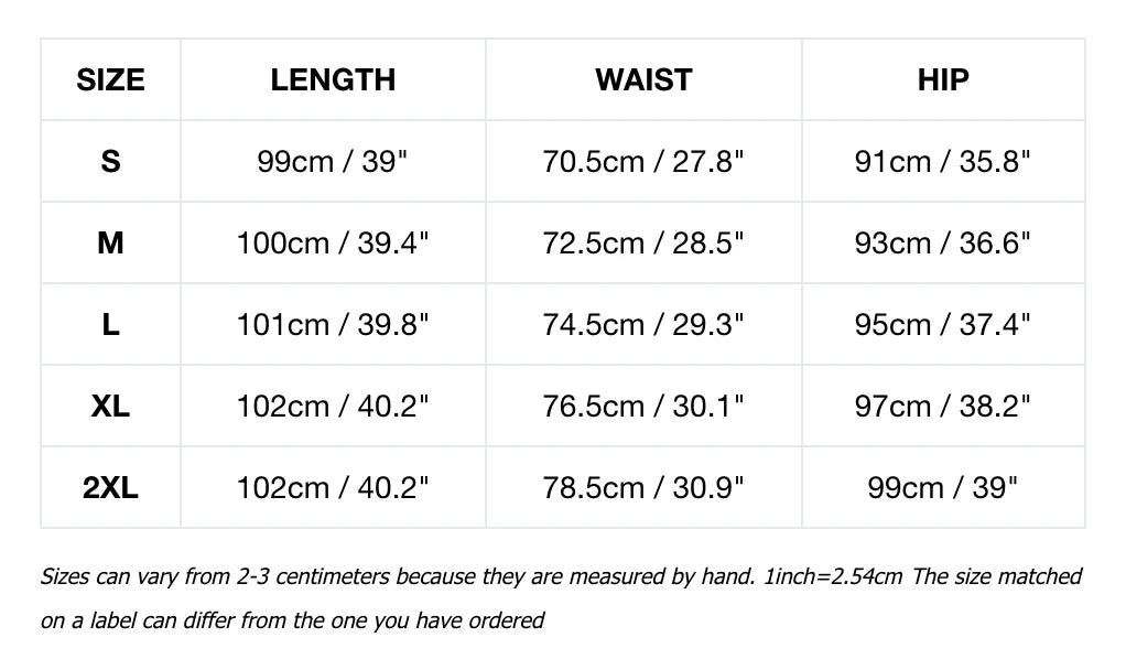 Pantalones de golf de sarga blanca PSY Spring Reverie Size Chart