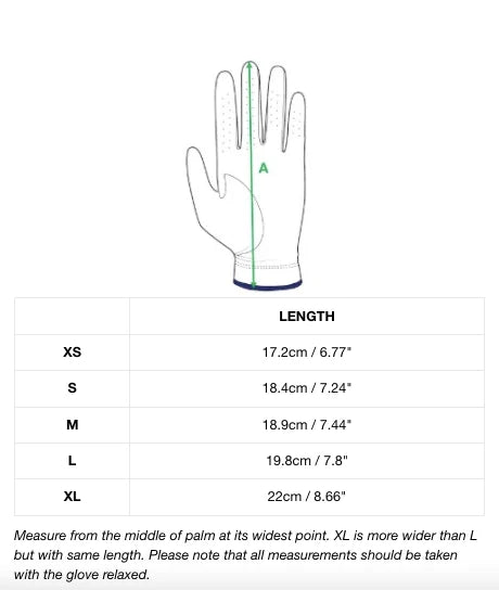 Swanlovegolf Women's  Ice Silk Fingerless Golf Gloves Size Chart